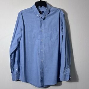 Men's George Light Blue Oxfords Dress Shirt Sz L Preppy Academia‎ Classic Fit